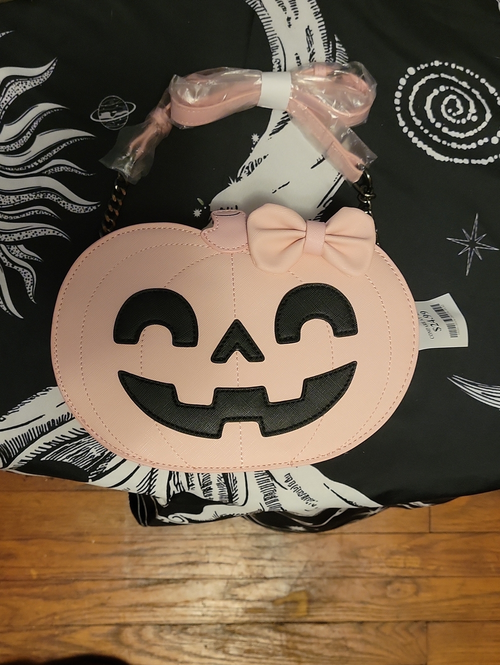 Marshalls Pale Pink Pumpkin Crossbody Bag with Chain